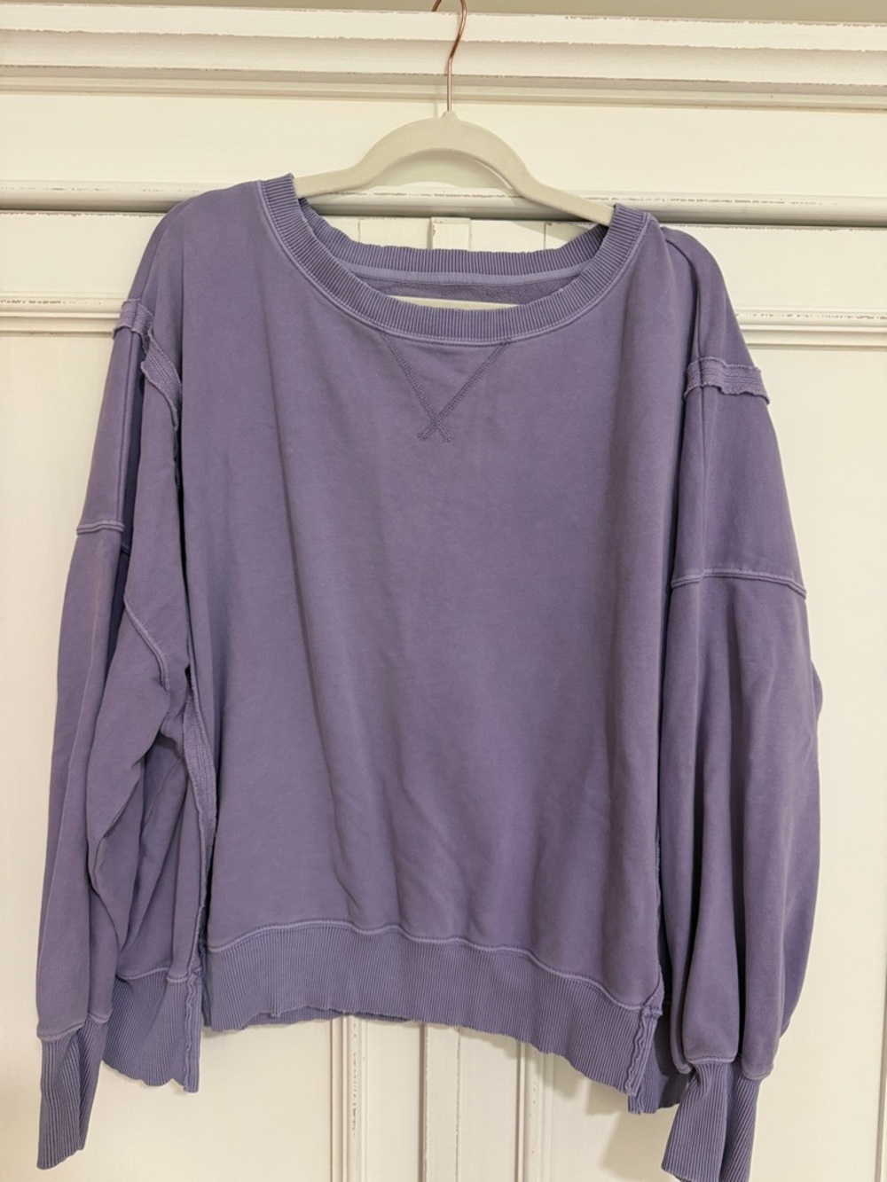 Washed Lavender Oversized Crewneck Sweatshirt